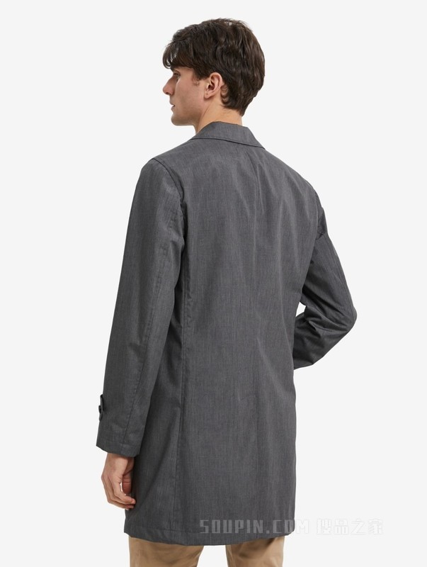 22新款春季男装商务通勤单粒扣中长款翻领风衣THC4072600