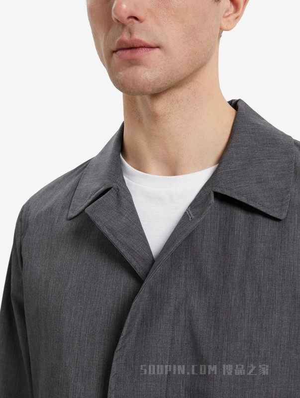 22新款春季男装商务通勤单粒扣中长款翻领风衣THC4072600