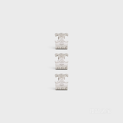 TRIOMPHE迷你铑银色饰面黄铜和铁合金爪式发夹3枚套装 24597