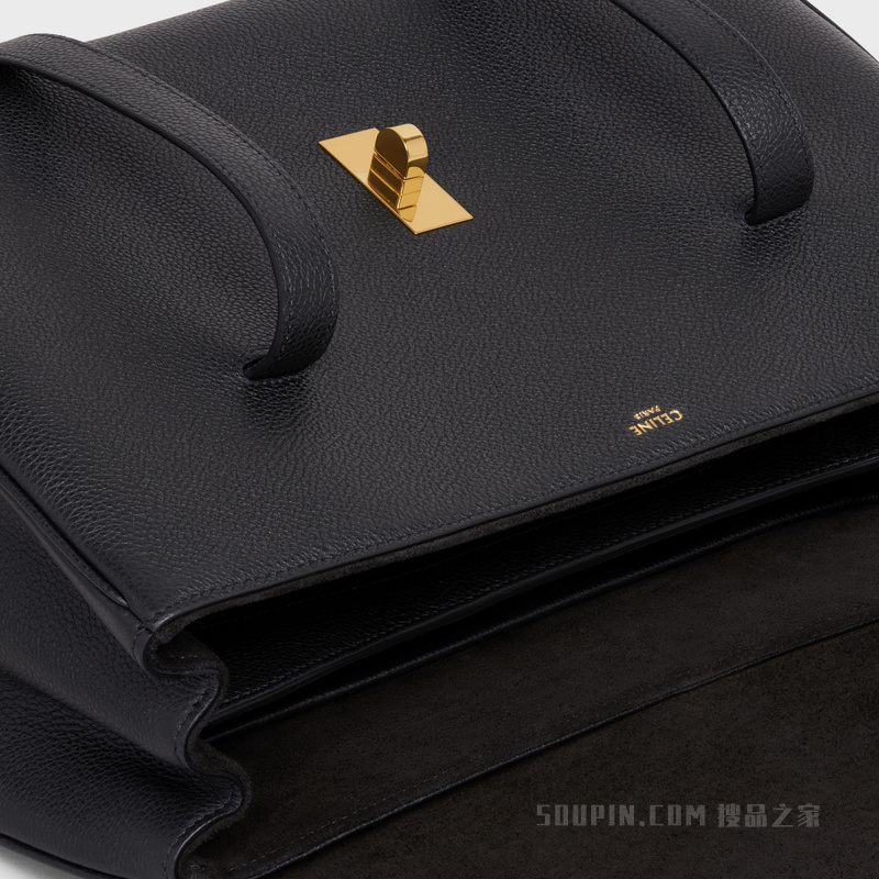 SOFT 16中号柔软粒面牛皮革手袋 24660