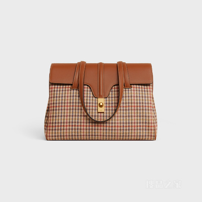 SOFT 16中号花呢和牛皮革手袋 24178