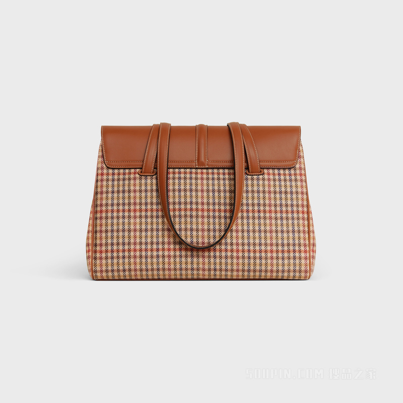 SOFT 16中号花呢和牛皮革手袋 24178