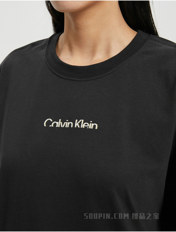 Calvin Klein 22春夏男女情侣中性时尚印花LOGO透气短袖T恤J400195