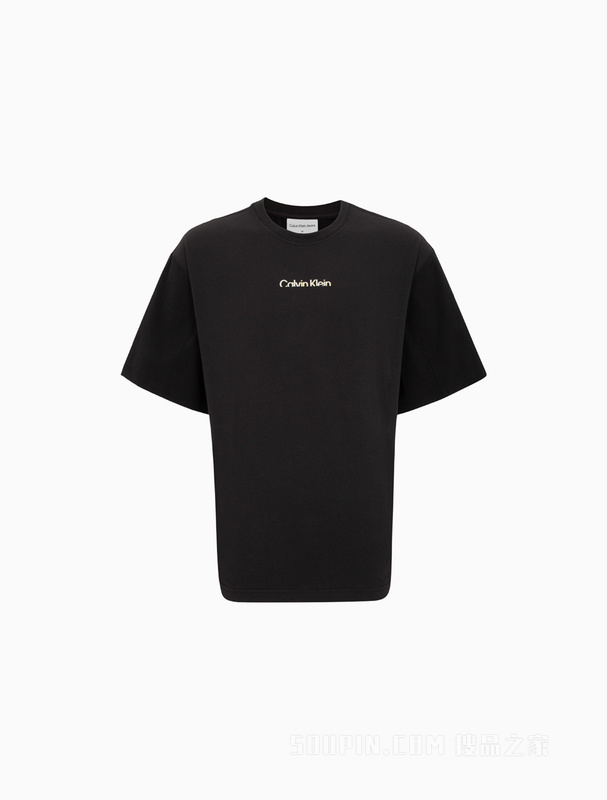 Calvin Klein 22春夏男女情侣中性时尚印花LOGO透气短袖T恤J400195