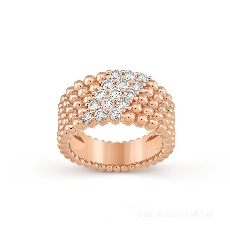 Perlée diamonds戒指，5排镶钻设计