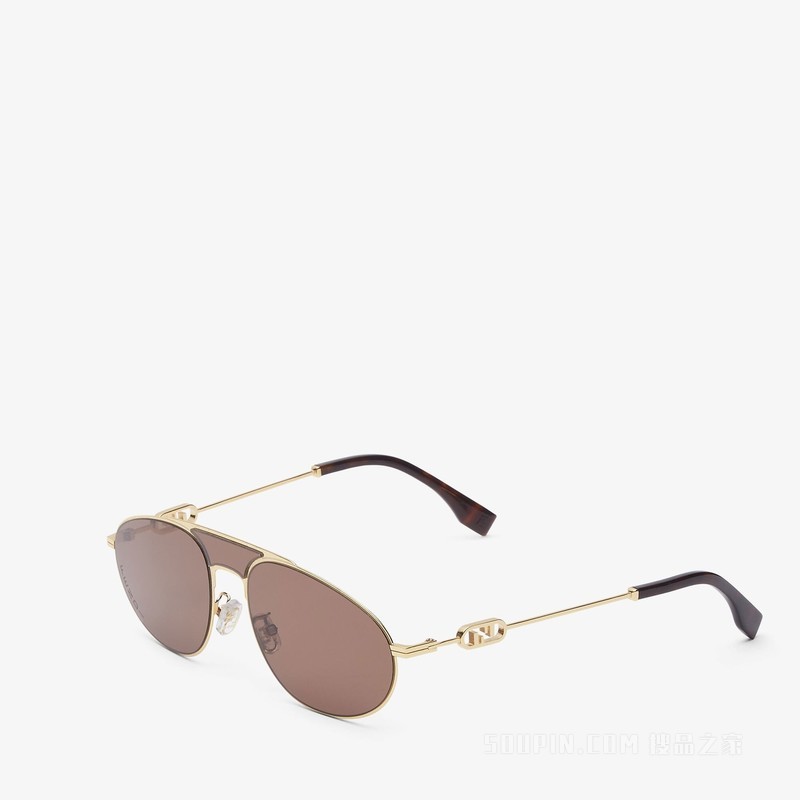 Fendi O’Lock 金色太阳镜
