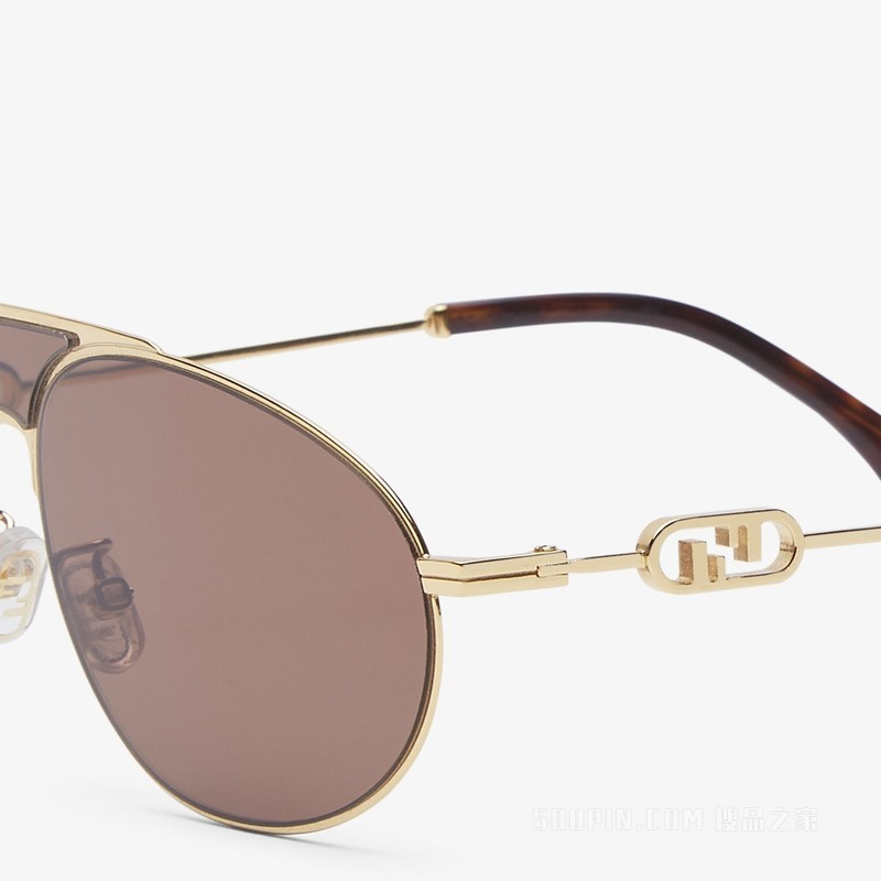 Fendi O’Lock 金色太阳镜