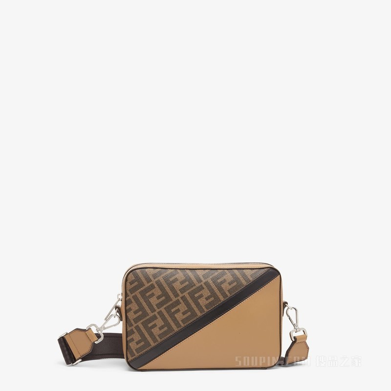 CAMERA CASE 拼色皮革手袋