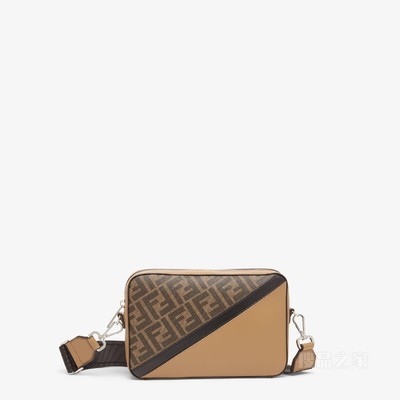 CAMERA CASE 拼色皮革手袋