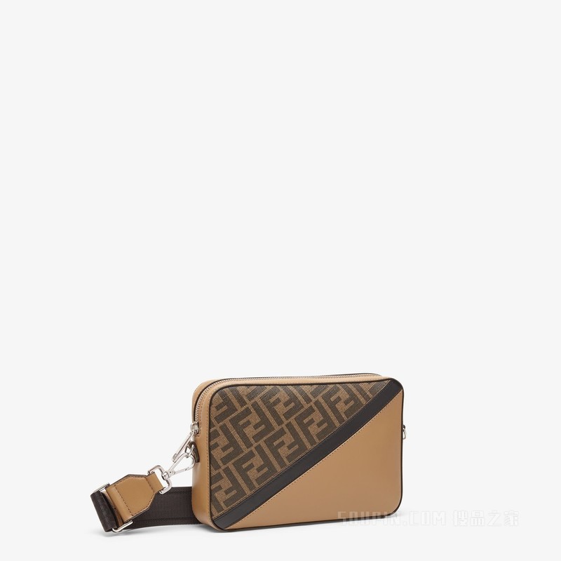 CAMERA CASE 拼色皮革手袋