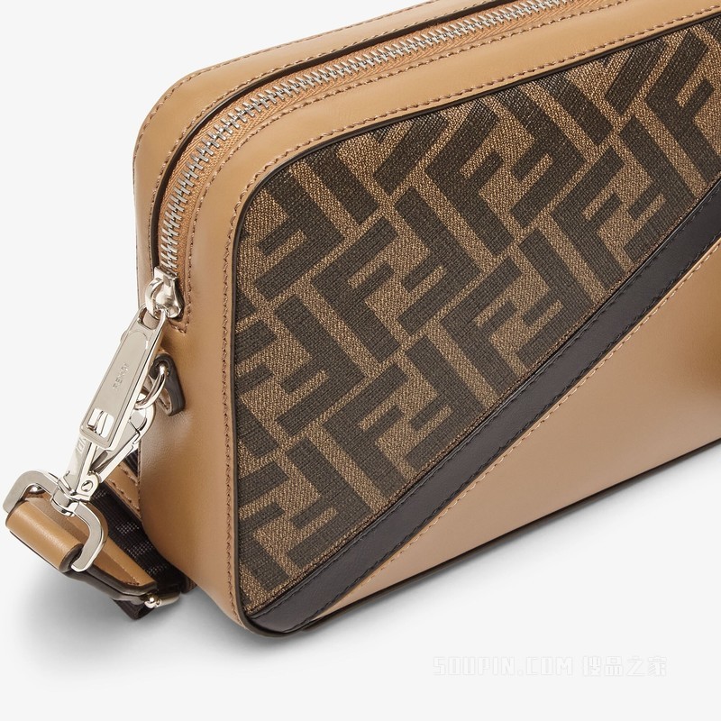 CAMERA CASE 拼色皮革手袋