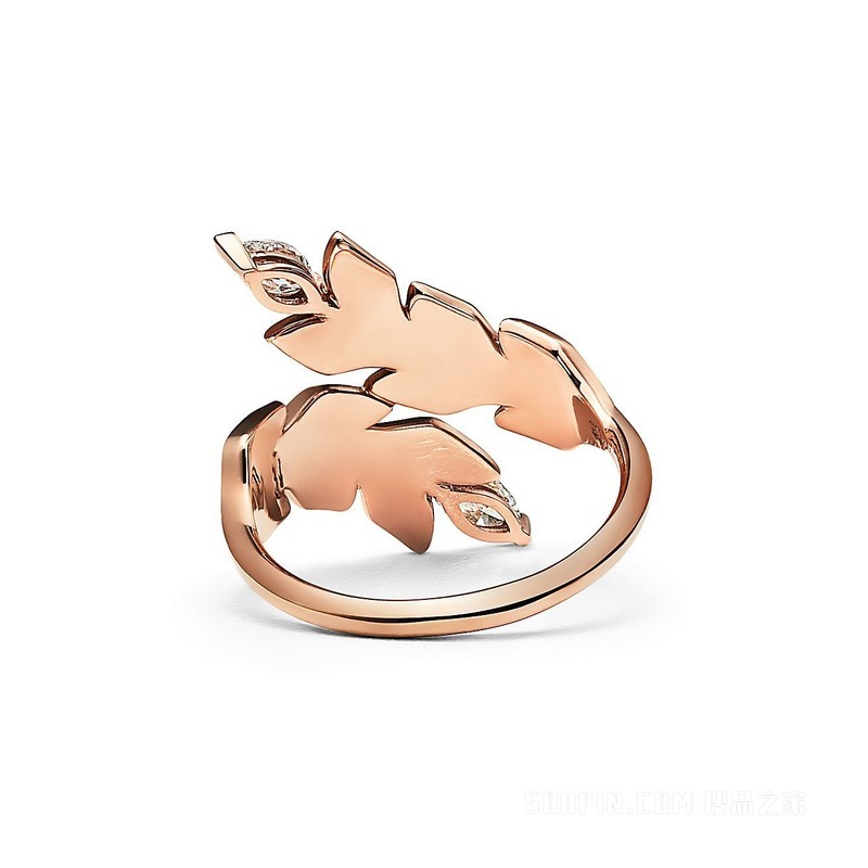 Tiffany Victoria™ 系列 18K 玫瑰金镶钻藤蔓环绕式戒指