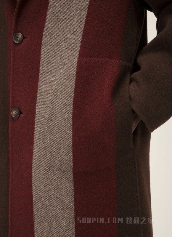 Bally Stripe 外套 乌木棕羊毛混纺外套