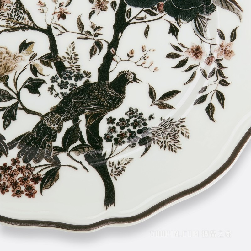 甜品碟 烟熏色 Jardin d'Hiver Large Night Bird 图案