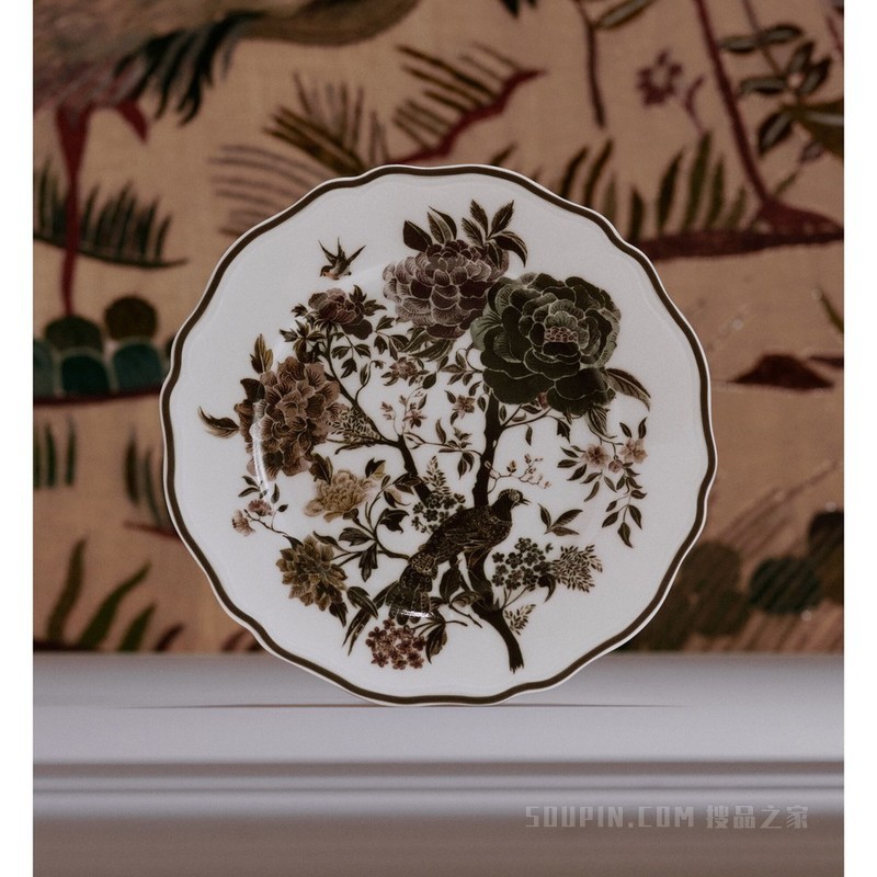 甜品碟 烟熏色 Jardin d'Hiver Large Night Bird 图案