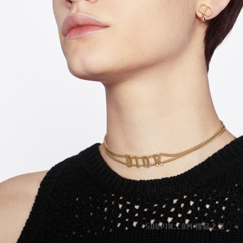 Dio(r)evolution 短项链 金色饰面金属