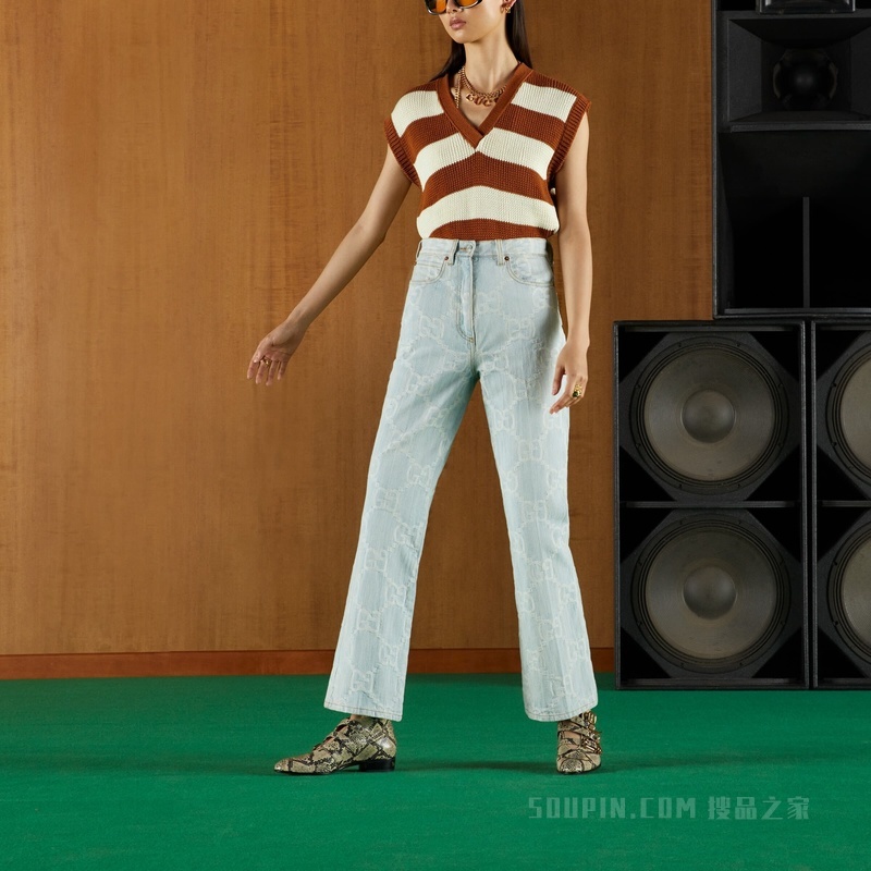“Gucci and California”GG牛仔裤 浅蓝色