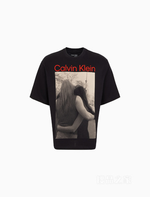 【简约系列】Calvin Klein 22早秋男女情侣中性印花透气短袖T恤40707ST