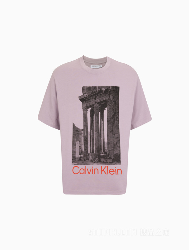 【简约系列】Calvin Klein 22早秋男女情侣中性圆领印花短袖T恤40710ST