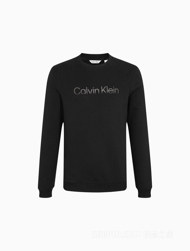 Calvin Klein 22早秋新款男士休闲圆领简约印花加绒套头卫衣40KC405