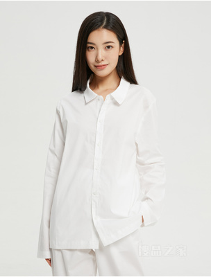 Calvin Klein 22早秋新款女士时尚LOGO布标透气翻领宽松长袖睡衣QS6891