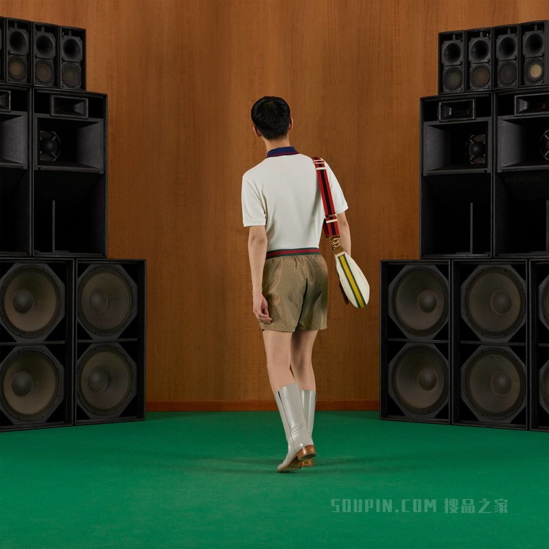 GG尼龙泳裤 驼色和乌木色