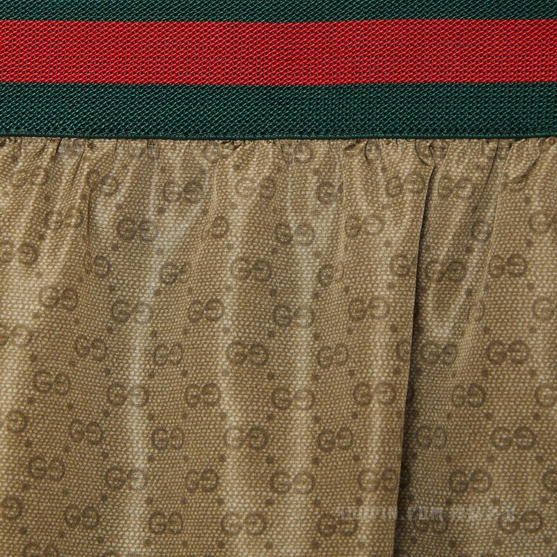 GG尼龙泳裤 驼色和乌木色