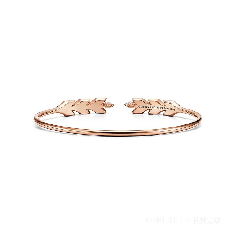 Tiffany Victoria™ 系列 18K 玫瑰金镶钻藤蔓线圈手链