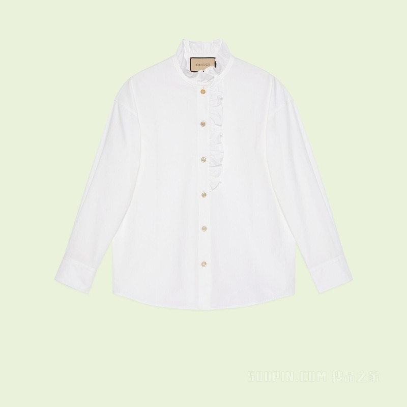 棉质府绸衬衫 白色