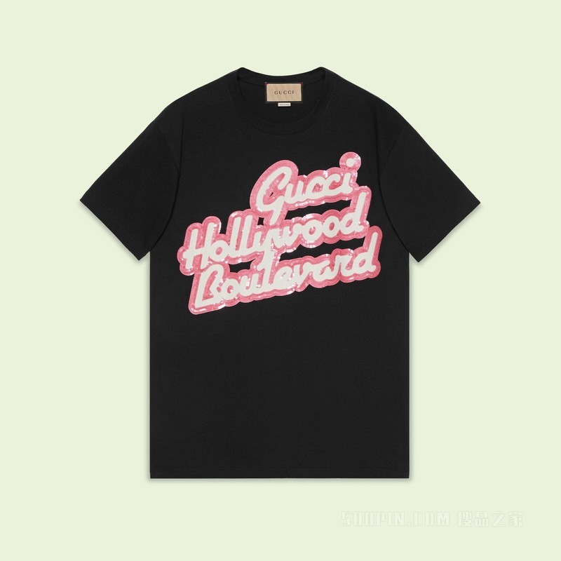 Gucci Hollywood Boulevard T恤 黑色