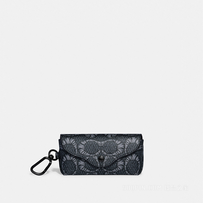 COACH X MICHAEL B. JORDAN 干化经典标志帆布 CHARTER 太阳镜盒 浅灰色