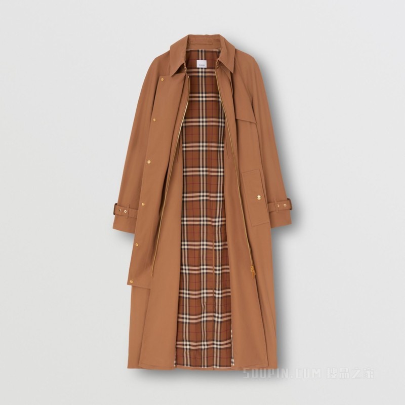 轻薄嘎巴甸 Trench 风衣 (暗雅焦糖色) - 女士