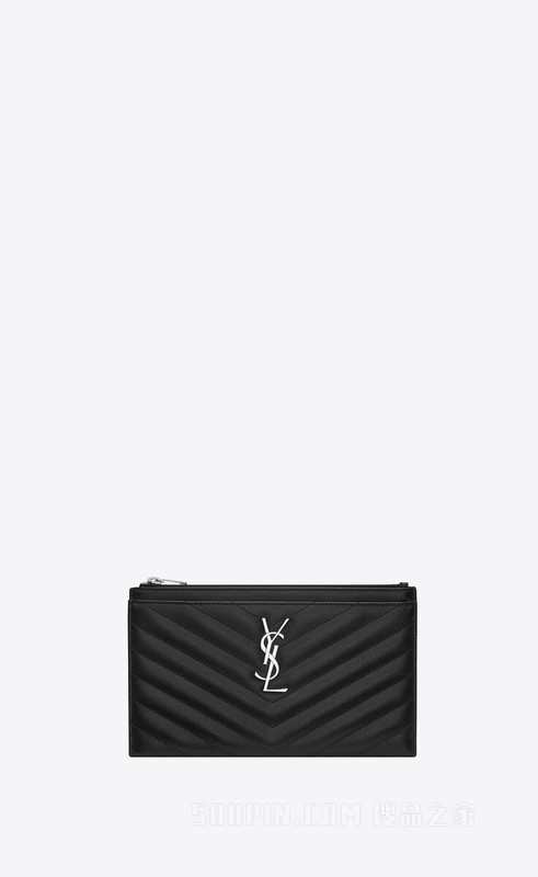 CASSANDRE SAINT LAURENT MATELASSÉ bill pouch in grain de poudre embossed leather