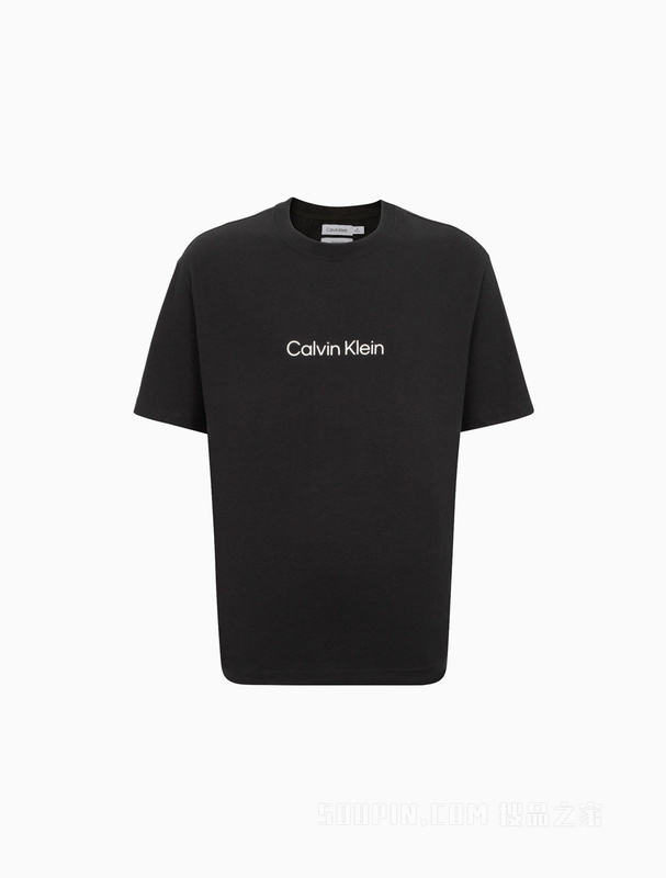 【简约系列】Calvin Klein 22早秋男女情侣中性宽松透气短袖T恤40HM228