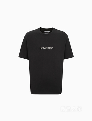 【简约系列】Calvin Klein 22早秋男女情侣中性宽松透气短袖T恤40HM228