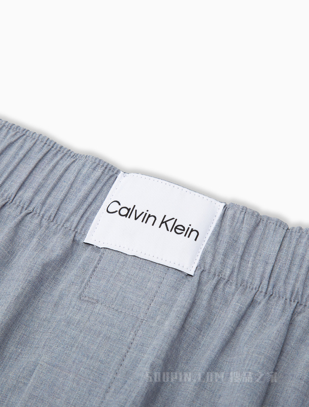 Calvin Klein 22秋冬男士舒适棉质LOGO布标宽松平角家居短裤睡裤NB3322