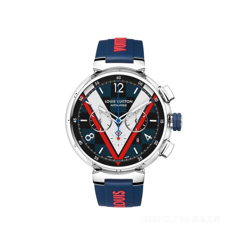 TAMBOUR DAMIER COBALT 计时腕表，46 毫米