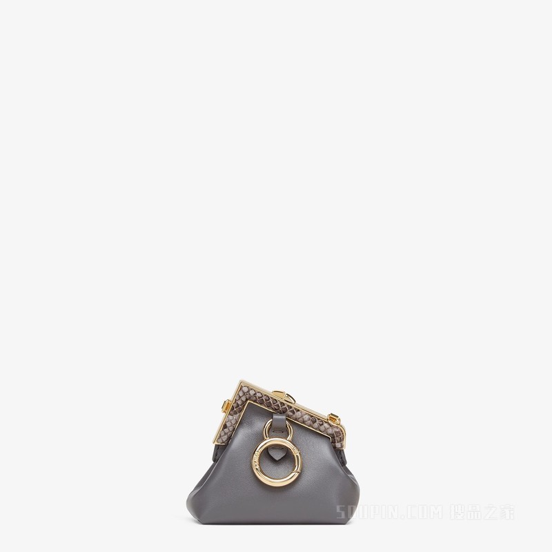 Fendi First吊饰Nano版 深灰色纳帕皮革吊饰