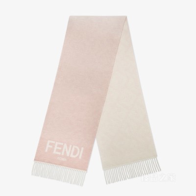 Fendi Roma围巾 粉红色羊绒和羊毛围巾