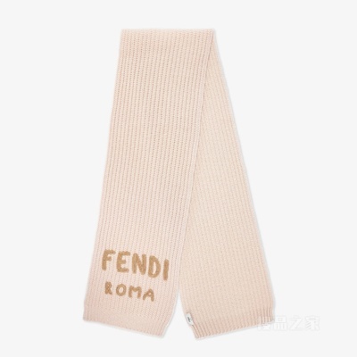 FF围巾 粉红色羊毛和羊绒围巾