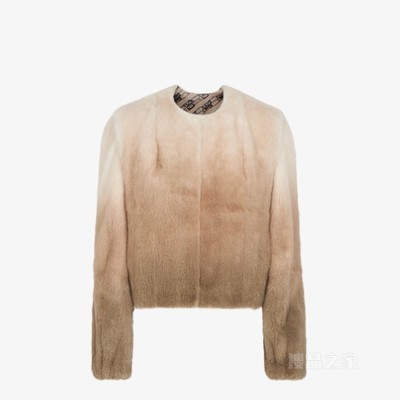 飞行员夹克 乳白色渐变色貂毛夹克