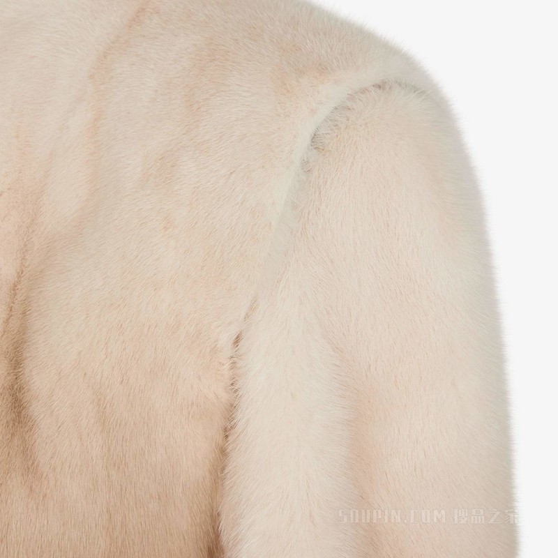 飞行员夹克 乳白色渐变色貂毛夹克