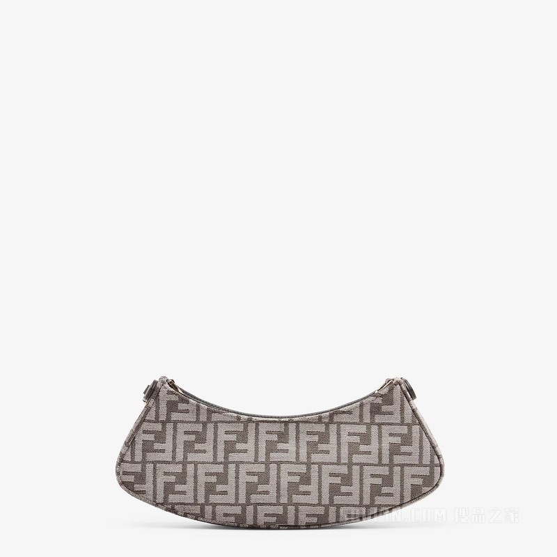 Fendi O'Lock Swing 深灰色织锦布料手拿包