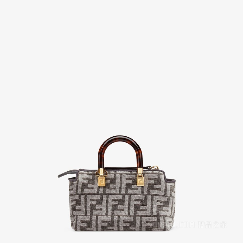 FENDI/芬迪】By The Way迷你手袋深灰色织锦布料小号Boston手袋