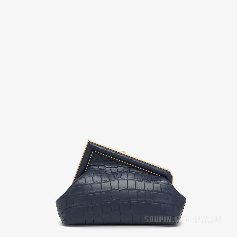Fendi First小号手袋 深蓝色鳄鱼皮手袋