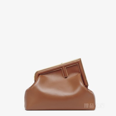 Fendi First中号手袋 棕色皮革手袋