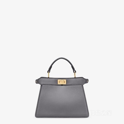 Peekaboo ISeeU Petite 深灰色带夹层纳帕皮革手袋