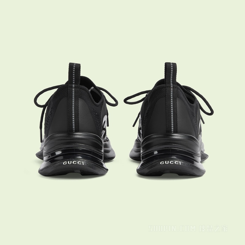Gucci Run系列男士运动鞋 黑色织物