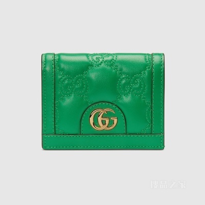 GG Matelassé卡包 绿色皮革