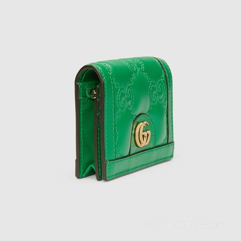 GG Matelassé卡包 绿色皮革